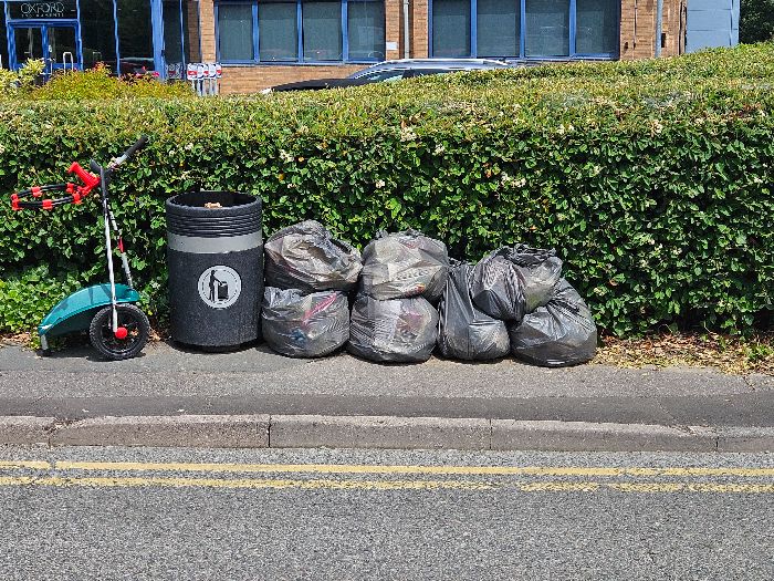 7 bags & 1 nitro gas cannister collected from all public areas of cressex buisness park.