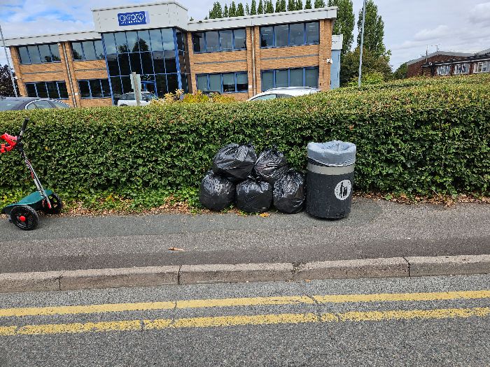 Litter collected form all areas of the business park.