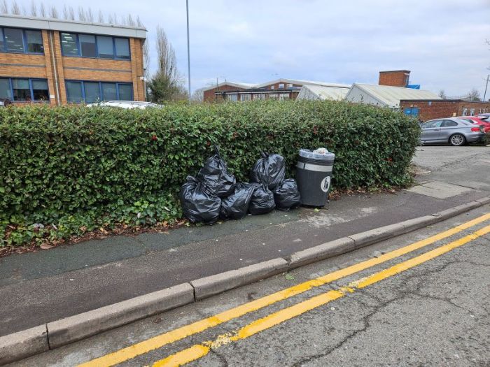 Litter collected from Blenheim, Coronation, Halifax & Turnpike Roads.