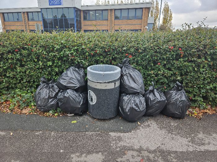 Litter collected from all public areas of the business park and all waste collected 